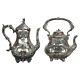 Two Piece Antique Footed Silver Plated Tea Set C1890