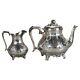 Two Piece Antique Footed Silver Plated Tea Set C1890