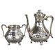 Two Piece Antique Footed Silver Plated Tea Set C1890