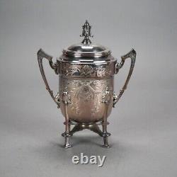 Two Piece Antique Footed Silver Plated Tea Set C1890