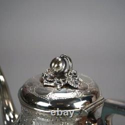 Two Piece Antique Footed Silver Plated Tea Set C1890