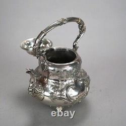 Two Piece Antique Footed Silver Plated Tea Set C1890