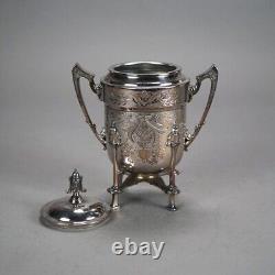 Two Piece Antique Footed Silver Plated Tea Set C1890