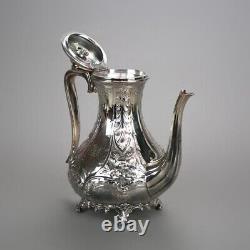 Two Piece Antique Footed Silver Plated Tea Set C1890