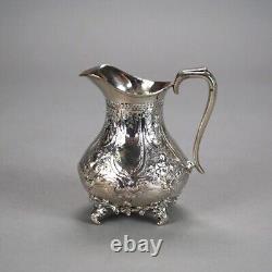 Two Piece Antique Footed Silver Plated Tea Set C1890