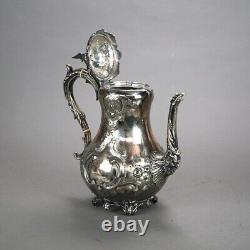 Two Piece Antique Footed Silver Plated Tea Set C1890