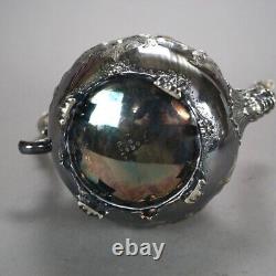 Two Piece Antique Footed Silver Plated Tea Set C1890