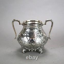 Two Piece Antique Footed Silver Plated Tea Set C1890