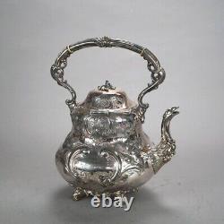 Two Piece Antique Footed Silver Plated Tea Set C1890