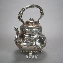 Two Piece Antique Footed Silver Plated Tea Set C1890