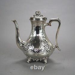 Two Piece Antique Footed Silver Plated Tea Set C1890