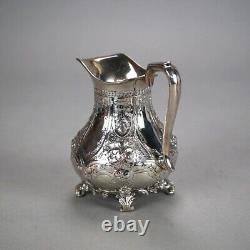 Two Piece Antique Footed Silver Plated Tea Set C1890