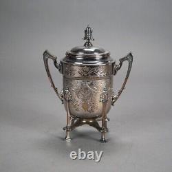 Two Piece Antique Footed Silver Plated Tea Set C1890