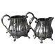 Two Piece Antique Silver Plated Clawfoot Tea Set C1890