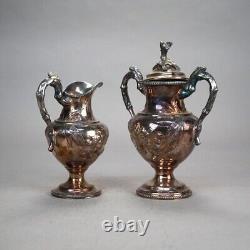 Two Piece Antique Silver Plated Tea Set C1890