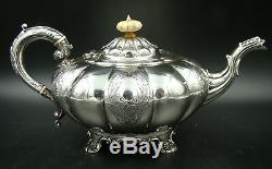 UNIQUE KINGS English 925 Sterling Silver Coffee and Tea Set Service with Samovar