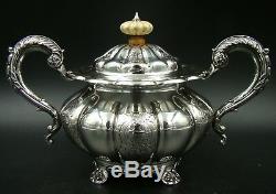 UNIQUE KINGS English 925 Sterling Silver Coffee and Tea Set Service with Samovar