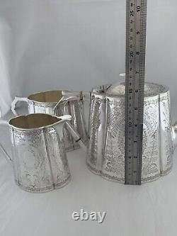 VICTORIAN Silver Plated TEA SET c1885 FENTON BROS Sheffield Antique Tea Pot Set