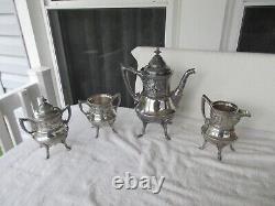 VINTAGE + RARE Reed & Barton Silver Plated 4 Piece Coffee & Tea SetCLEAN