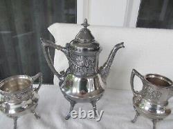 VINTAGE + RARE Reed & Barton Silver Plated 4 Piece Coffee & Tea SetCLEAN