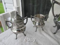 VINTAGE + RARE Reed & Barton Silver Plated 4 Piece Coffee & Tea SetCLEAN