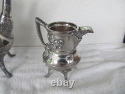 VINTAGE + RARE Reed & Barton Silver Plated 4 Piece Coffee & Tea SetCLEAN