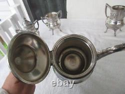 VINTAGE + RARE Reed & Barton Silver Plated 4 Piece Coffee & Tea SetCLEAN