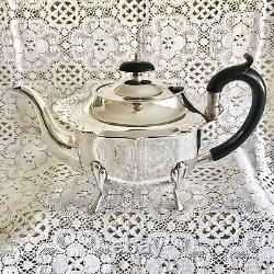 VINTAGE Silver Plated Georgian Style Tea Service Teapot Milk & Sugar Set
