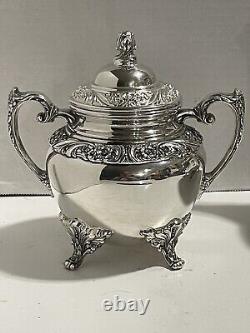 VTG 1847 Rogers Bros IS Heritage 4 PC Silverplate Tea Set 1967 Production