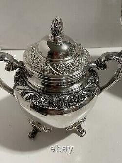 VTG 1847 Rogers Bros IS Heritage 4 PC Silverplate Tea Set 1967 Production