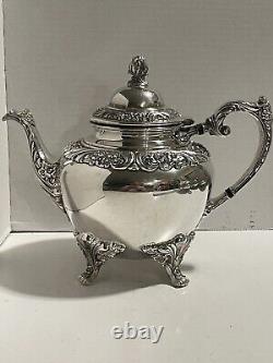 VTG 1847 Rogers Bros IS Heritage 4 PC Silverplate Tea Set 1967 Production