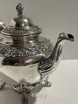 VTG 1847 Rogers Bros IS Heritage 4 PC Silverplate Tea Set 1967 Production