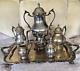 Vtg 1883 Fb Rogers Complete Silver Over Copper Coffee And Tea Service With Tray