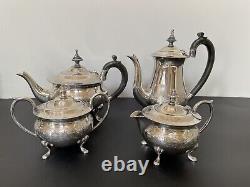VTG Coffee and Tea 4 pcs Set Silver Plated Heavyweight-Ebony Handles