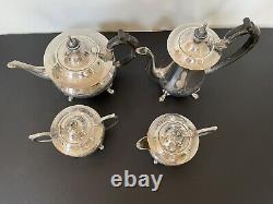 VTG Coffee and Tea 4 pcs Set Silver Plated Heavyweight-Ebony Handles