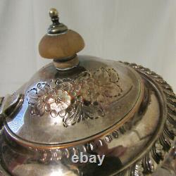 VTG Ellis-Barker Silverplate Elaborate 4 Piece Tea Set & Huge B. P. Butler's Tray