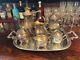 Vtg Sheridan Large Ornate Silverplated 7-piece Coffee/tea Set With 23 Tray