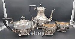 VTG Sheffield Cameo Silverplate Coffee/Teapot Set England Monogram A