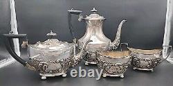 VTG Sheffield Cameo Silverplate Coffee/Teapot Set England Monogram A