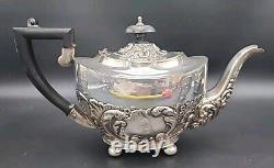 VTG Sheffield Cameo Silverplate Coffee/Teapot Set England Monogram A