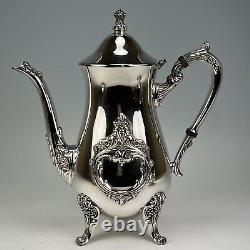 VTG TOWLE Silverplate 4772 Footed 4 pc Tea Set Teapot Sugar Creamer Serving Tray