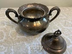 Van Bergh Silver Plate Tea Set Antique Floral Design