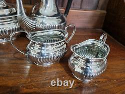 Very Good Four Piece EPNS Silver Plated Roberts & Dore Victorian Style Tea Set