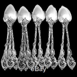 Veyrat French Sterling Silver 18k Gold Tea Coffee Spoons Set Sculpted Dragons