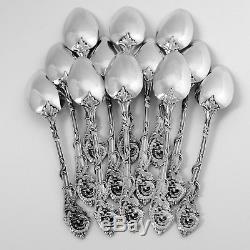 Veyrat French Sterling Silver 18k Gold Tea Coffee Spoons Set Sculpted Dragons