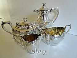 Victorian 4 Piece Silver Plated Tea Set, George Bowen & Sons, Circa 1890 1900