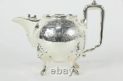 Victorian Antique Small Silverplate 3 Pc Tea or Coffee Set, Reed & Barton #35898