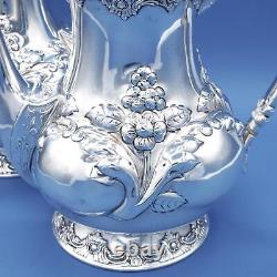 Victorian Antique Wilcox Silver Plate Co Repousse Tea Set Teapot Coffee Pot
