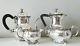 Victorian Art Deco Meriden International Silver Plated 4 Pc Tea Set C1940