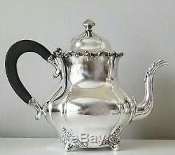 Victorian Art Deco Meriden International Silver Plated 4 pc Tea Set c1940